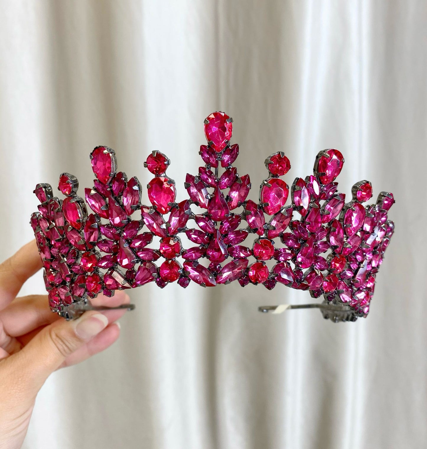 Diadème rose fushia