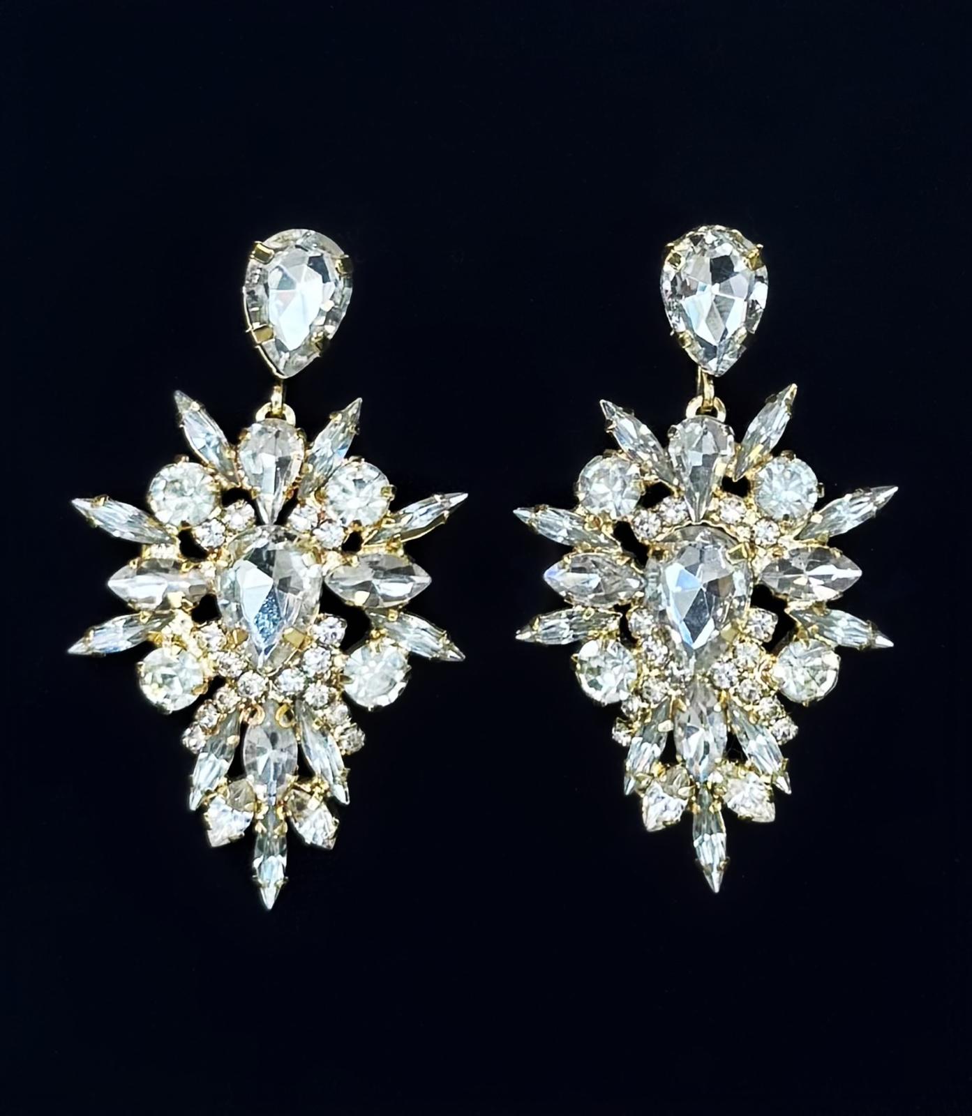 Boucles d'oreilles blanches cristal