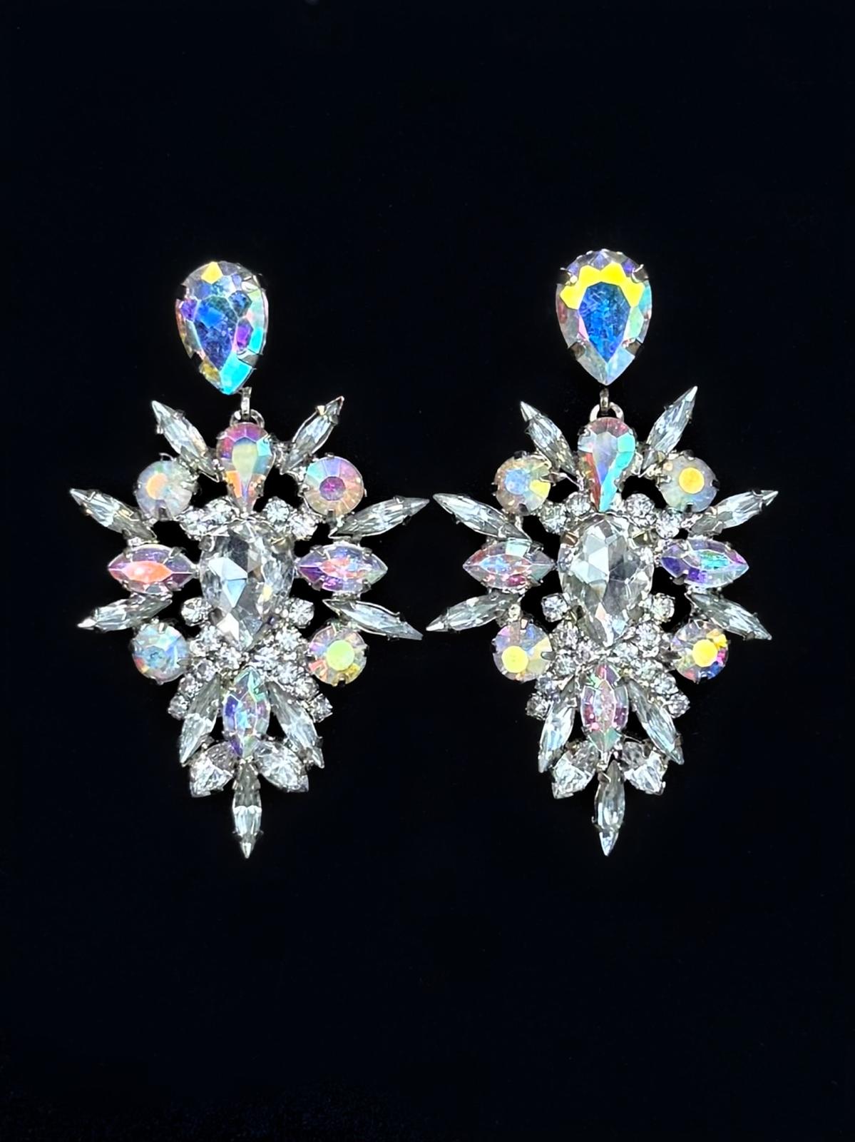 Boucles d'oreilles blanches cristal