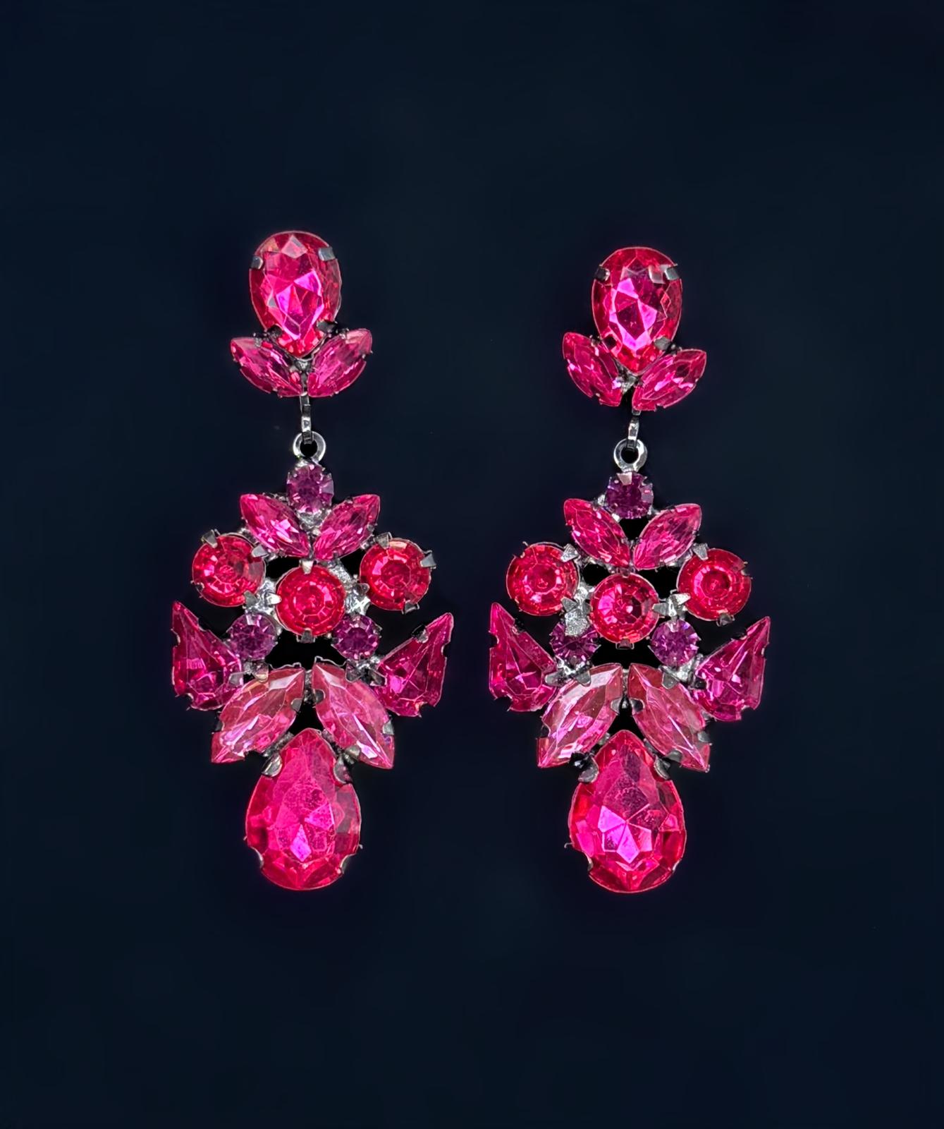 Boucles d'oreilles fushia