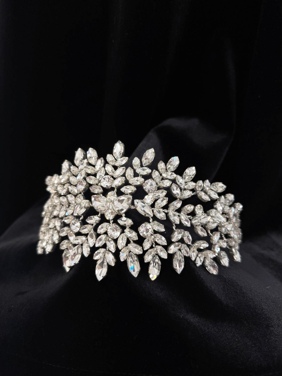 Headband flexible blanc cristal