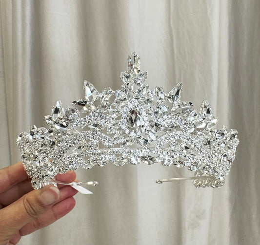 Diadème blanc cristal