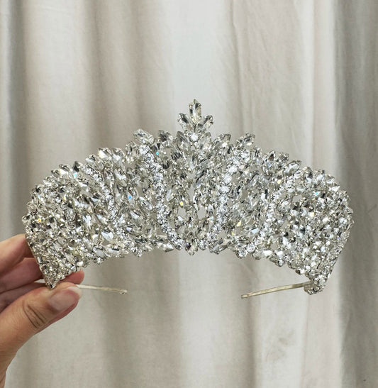 Diadème blanc cristal