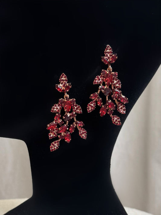 Boucle d'oreilles bordeaux