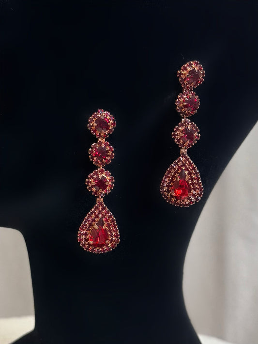 Boucle d'oreilles bordeaux