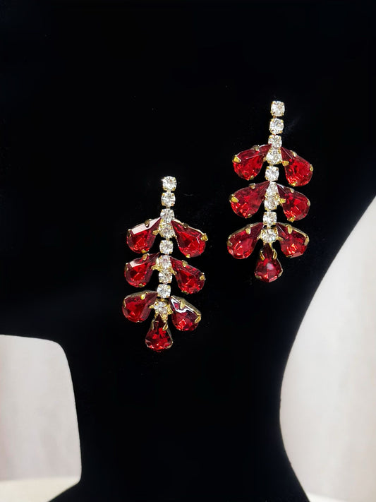 Boucle d'oreilles bordeaux