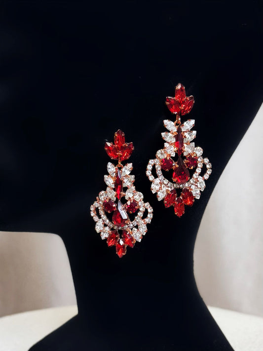 Boucle d'oreilles bordeaux