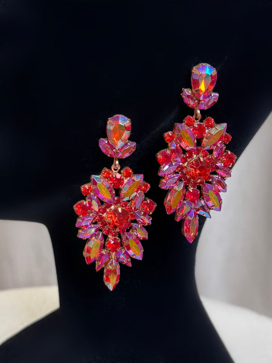 Boucle d'oreilles rouge rosé