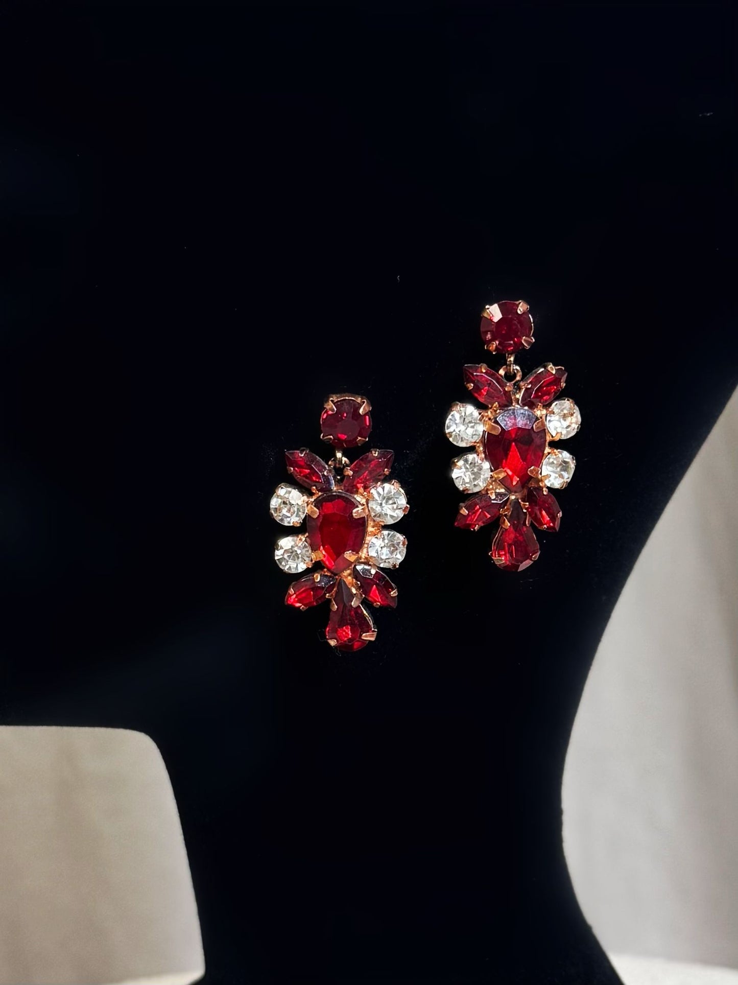 Boucle d'oreilles bordeaux