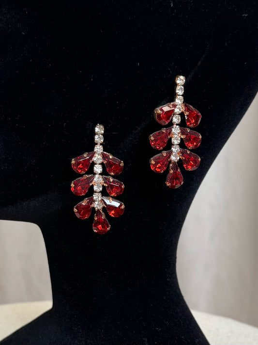 Boucle d'oreilles bordeaux