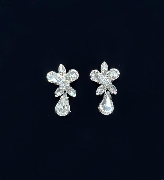 Boucles d'oreilles blanches cristal