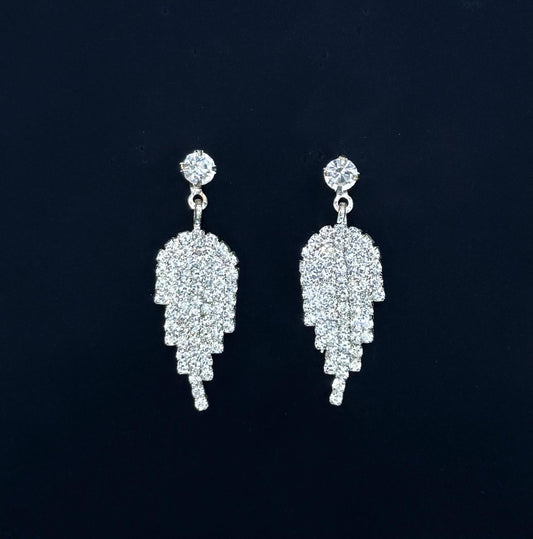 Boucles d'oreilles blanches cristal
