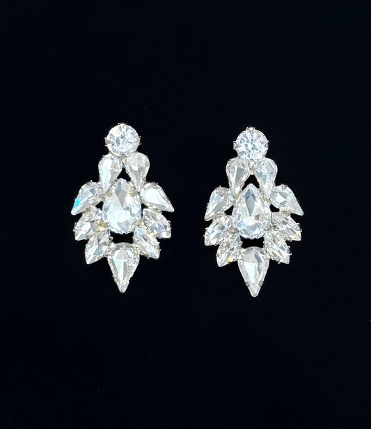Boucles d'oreilles blanches cristal
