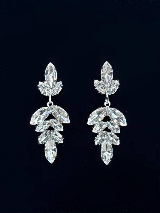Boucles d'oreilles blanches cristal