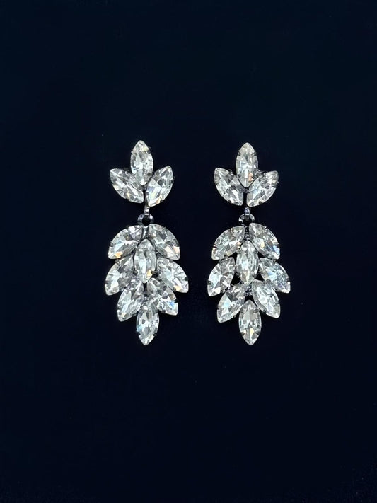 Boucles d'oreilles blanches cristal