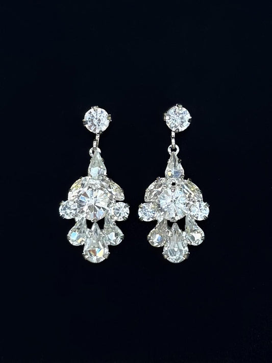 Boucles d'oreilles blanches cristal