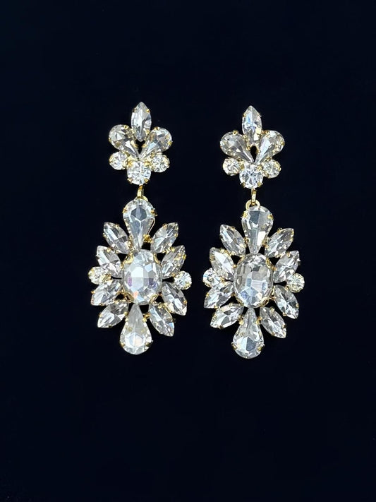 Boucles d'oreilles blanches cristal