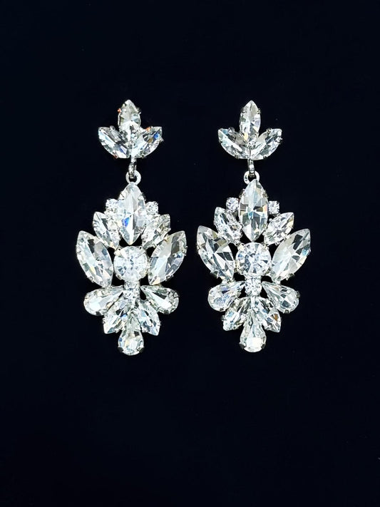 Boucles d'oreilles blanches cristal