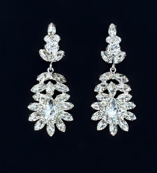 Boucles d'oreilles blanches cristal