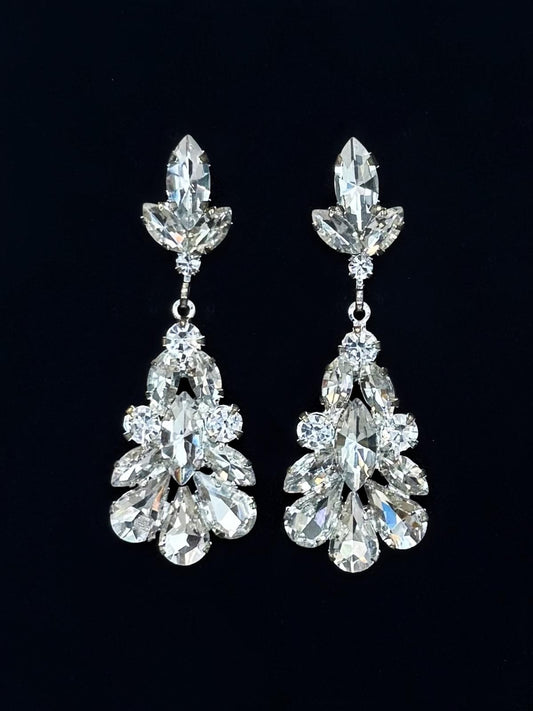 Boucles d'oreilles blanches cristal