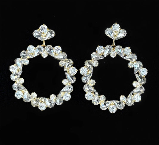 Boucles d'oreilles blanches cristal