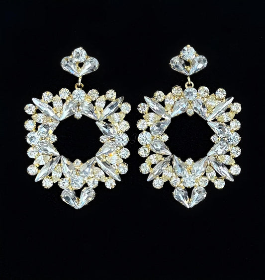 Boucles d'oreilles blanches cristal