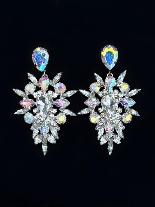 Boucles d'oreilles blanches cristal