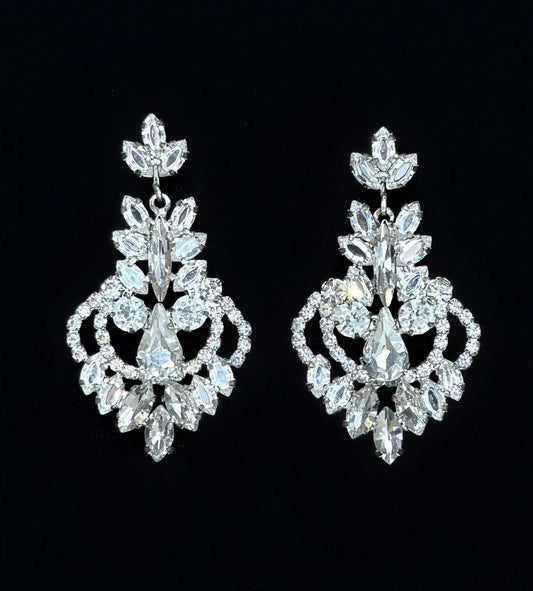 Boucles d'oreilles blanches cristal