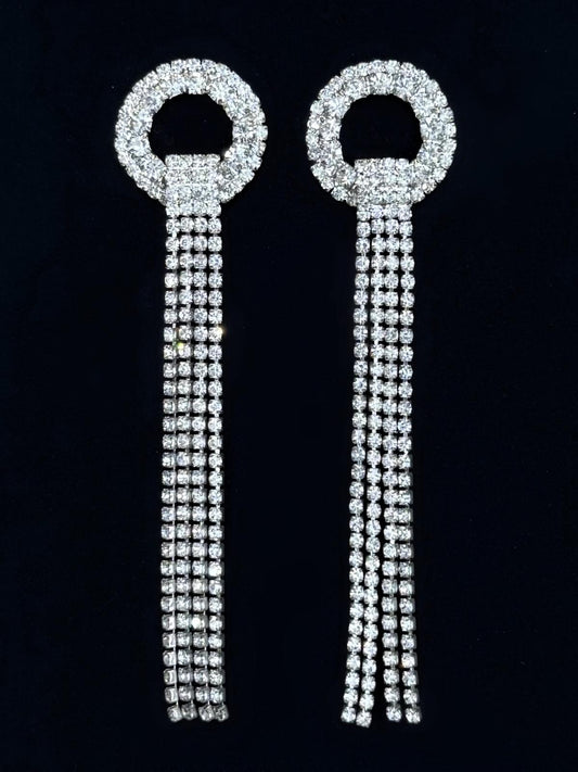 Boucles d'oreilles blanches cristal
