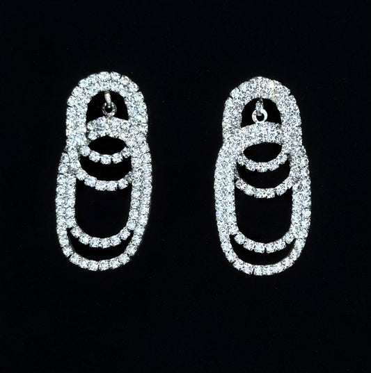 Boucles d'oreilles blanches cristal