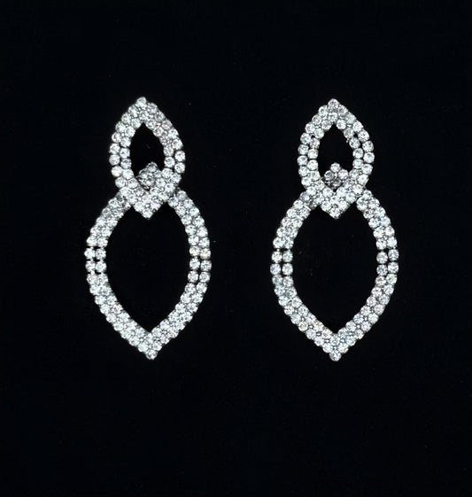Boucles d'oreilles blanches cristal