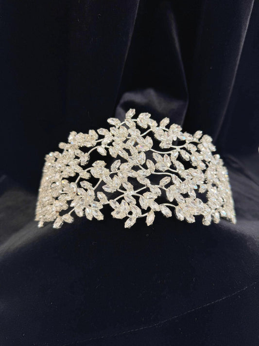 Headband flexible blanc cristal
