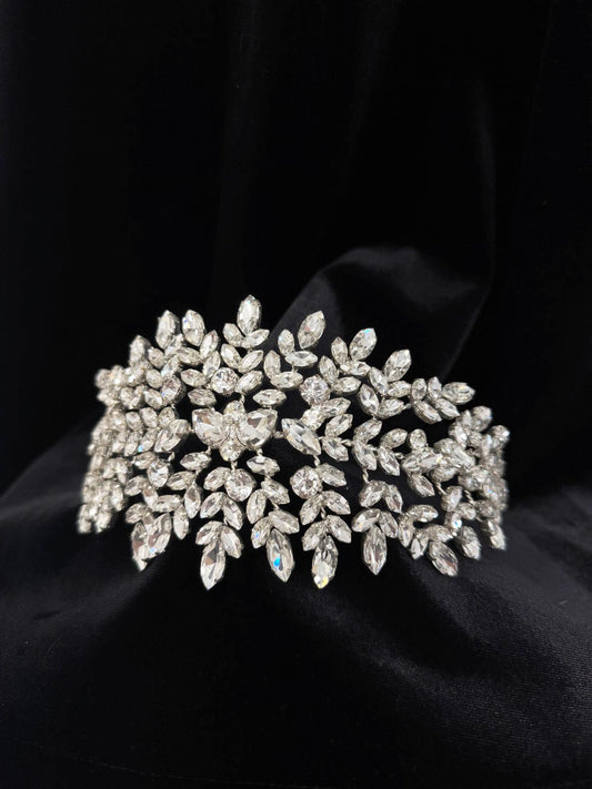 Headband flexible blanc cristal