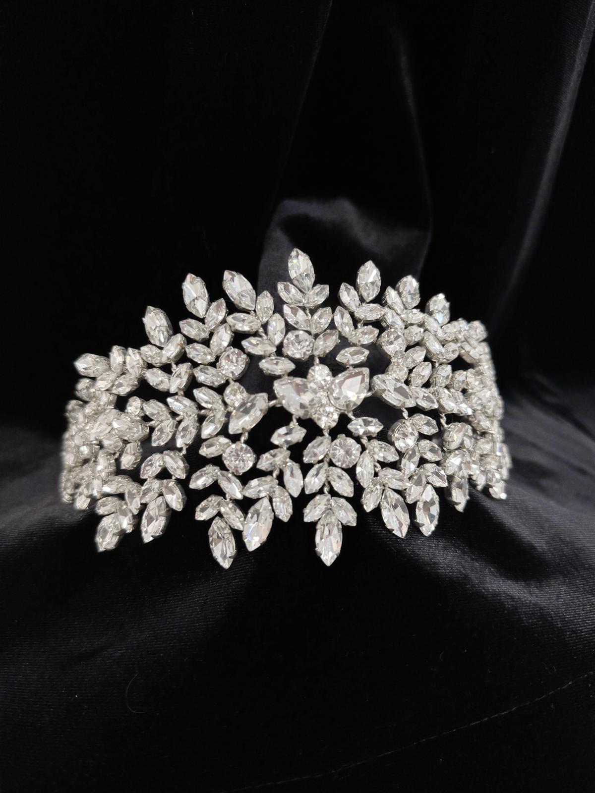 Headband flexible blanc cristal