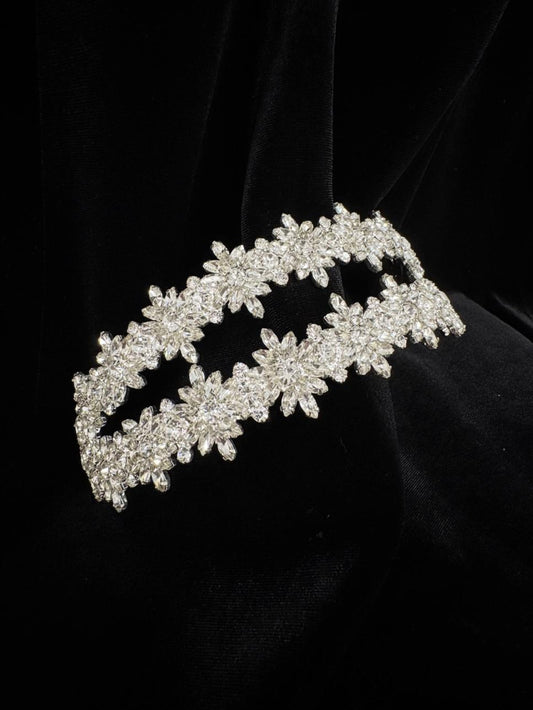 Headband rigide blanc cristal